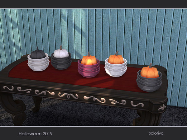 Sims 4 — Halloween 2019. Bowls and Pumpkin by soloriya — Bowls and pumpkin in one mesh. Part of Halloween 2019 set. 5