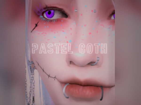 Sims 4 — [Spacebaba] Pastel Goth Makeup by Spacebaba — -7 Swatches -Teen to Elder -All Gender 