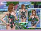 Sims 4 — Sakiya_Floral Swimsuit v1_HQ Friendly by MuchiPeachy — A onepiece floral swimsuit for your lovely ladies. Base