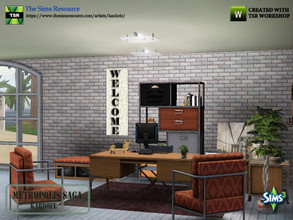 Sims 3 — kardofe_Metropolis Saga by kardofe — Industrial style studio, with table, chair, side table, bookcase, bench,