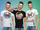 Sims 4 — HUF Fashion by Odey92 — 3 T-shirt designs for males emblazoned with a HUF logo.
