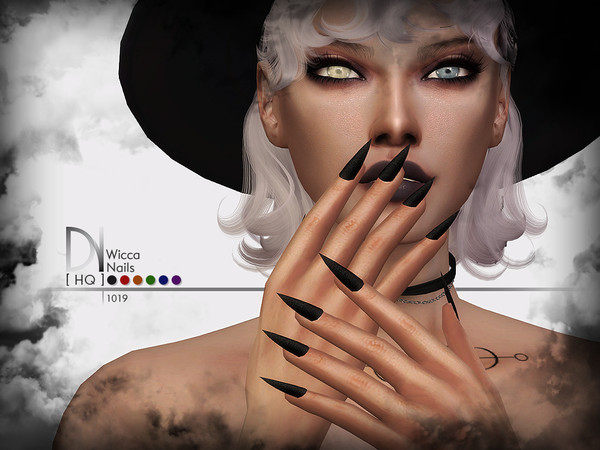 Sims 4 — Wicca Nails by DarkNighTt — Wicca Nails [Ring] Have 6 colors. HQ mod compatible. Hope you enjoy!
