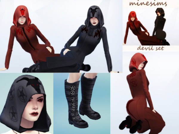 Sims 4 — devil set by minesims93 — I used base game mesh Every day , party For teen to elder Custom thumbnail 