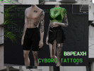 Sims 4 — Cyborg Tattoos [bbpeaxh] by bbpeaxh — cyborg tattoos for male and female sims! you can check my tumblr for more