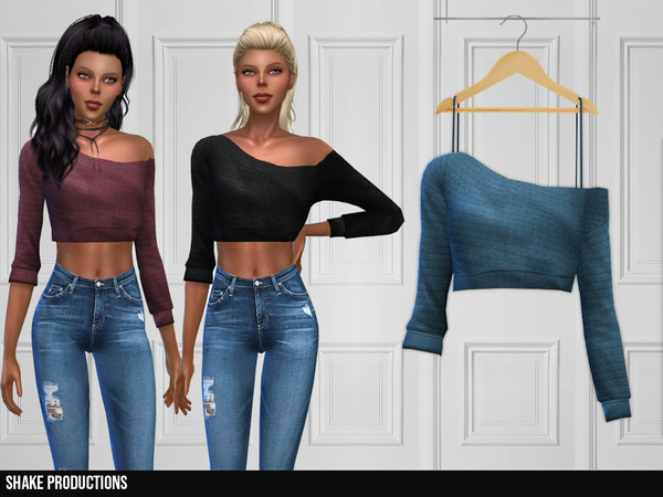 Sims 4 — ShakeProductions 326 - Blouse by ShakeProductions — Tops/Blouses New Mesh All LODs Handpainted 12 Colors