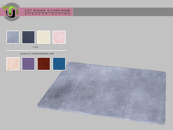 Sims 4 — Lift Rug by NynaeveDesign — Lift Dining and Living - Rug Found under: Decor - Rugs Price: 72 Tiles: 2x1 Color