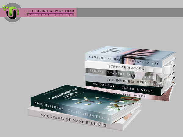 Sims 4 — Lift Books by NynaeveDesign — Lift Dining Living Room Decor - Books Found under: Decor - Miscellaneous Decor -