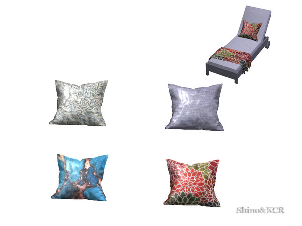 Sims 4 — Island Living - Pillow for Lounger by ShinoKCR — Lounger Set for Island Living Basegame only - find it in