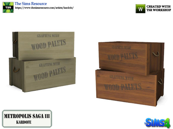 Sims 4 — kardofe_Metropolis Saga_Box by kardofe — Two stacked wooden boxes, you can place objects inside, in two