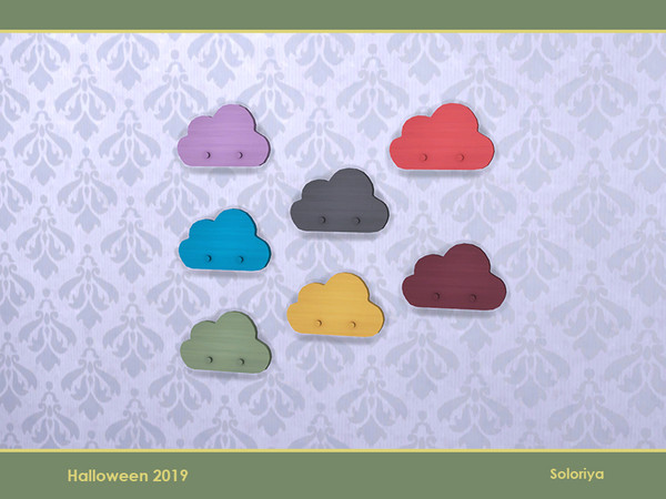 Sims 4 — Gladys. Cloud by soloriya — Wooden cloud, wall decor. Part of Gladys set. 7 color variations. Category: