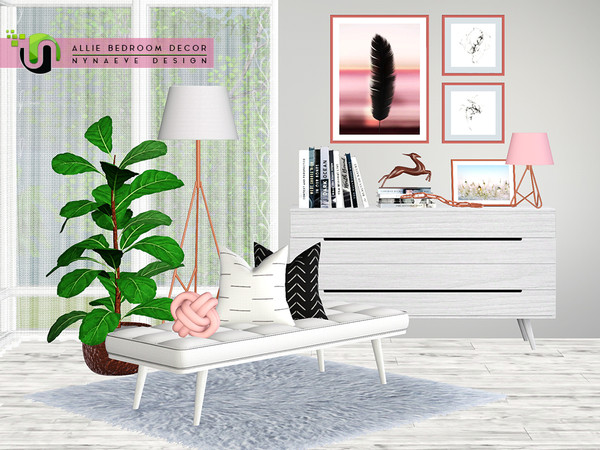 Sims 3 — Allie Bedroom Decor by NynaeveDesign — Increase the relaxation factor of your sims' bedroom with these soft hues