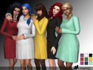 Sims 4 — Bell-Sleeve Dress by meleb — This is a new mesh for a short dress with bell sleeves and a scoop neck . Comes in
