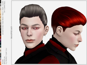 Sims 4 — Brooklyn Hair by magpiesan — MUSAE's Brooklyn Hair -New Mesh -For male -All LODs -25 Swatches -Hat Compatible