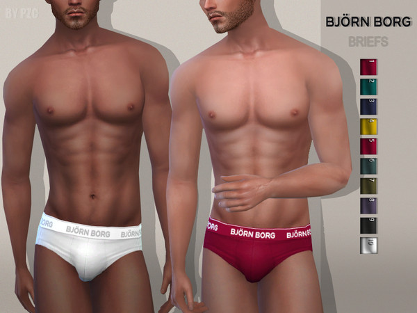 Sims 4 — Bjorn Borg Briefs by Pinkzombiecupcakes — - B.Borg Briefs available in 10 colors. -CAS thumbnail