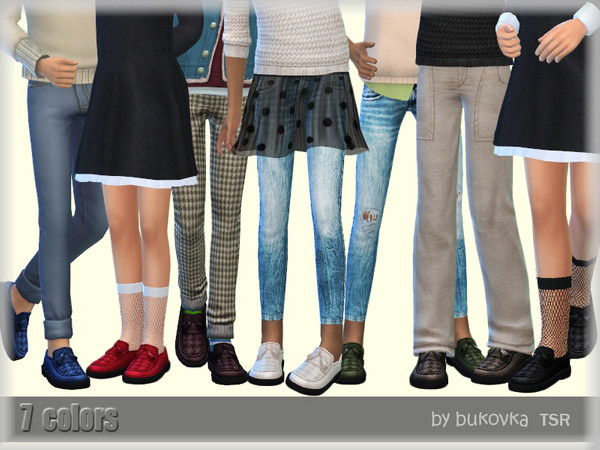 Sims 4 — Shoes Loafers [child] by bukovka — Loafer shoes with thick soles for children of both sexes. Are set