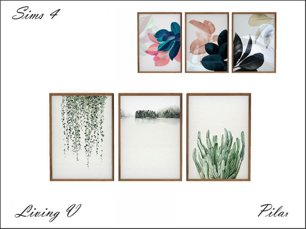 Sims 4 — V3Paintings by Pilar — A nice mix of straight and rounded shapes