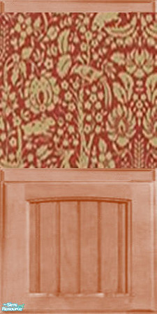 Sims 2 — Red Toile Wallpaper Set - Red Toile 4a by jyackley01 — Beautiful dark red and gold toile wallpaper with light