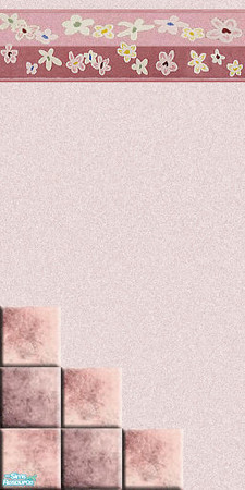 Sims 2 — Sweet Little Butterflies - CT11 by Lorah — The pink tiles in this set create a perfect (girl) child's bath and