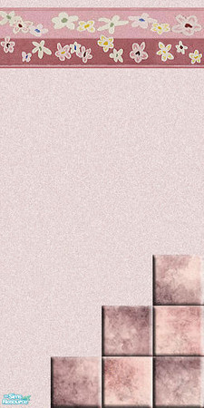 Sims 2 — Sweet Little Butterflies - CT10 by Lorah — The pink tiles in this set create a perfect (girl) child's bath and