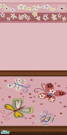 Sims 2 — Sweet Little Butterflies - 1 by Lorah — The pink tiles in this set create a perfect (girl) child's bath and