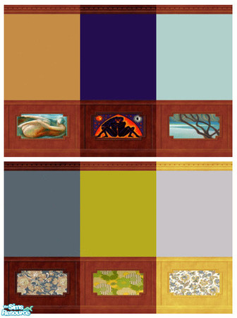 Sims 2 — Picture Panel Wall Set by s00z — 
