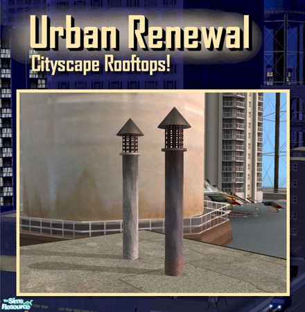 Sims 2 — Stovepipe flue by Cyclonesue — A stovepipe flue in two colour designs.