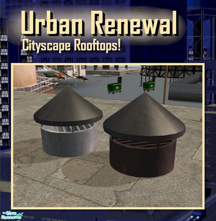 Sims 2 — Rooftop Air Vent by Cyclonesue — A grated air vent in two colour designs.