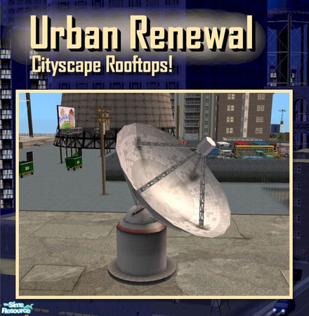 Sims 2 — Rooftop Satellite Dish by Cyclonesue — The neighbourhood satellite dish brought down to size! Make your building