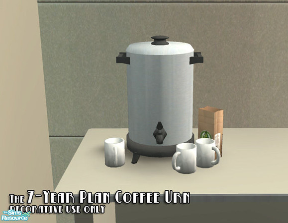 Sims 2 — 7-Year Plan Coffee Urn - New Mesh by BeOSBoxBoy — An homage to the utilitarian furniture of the 1940s-1960s; a
