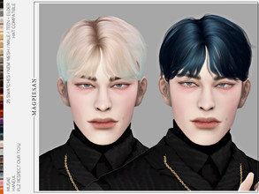 Sims 4 — Haneul Hair by magpiesan — MUSAE's Haneul Hair -New Mesh -For male -All LODs -25 Swatches -Hat Compatible