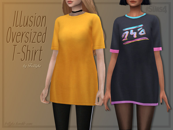 Sims 4 — Trillyke - Illusion Oversized T-Shirt by Trillyke — A very basic, but stylish piece, that can't miss from the