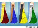 Sims 4 — Hogwarts Themed Dresses by KthoniaFJ — Just Hogwarts themed recolours of the base game prom-style dress.