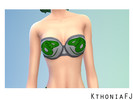 Sims 4 — Slyther-in Bra by KthoniaFJ — Recolour of the base game bra to make it Slytherin themed with a snakey on the