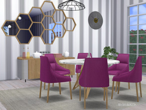 Sims 4 — Dining Rose by ShinoKCR — Dining Room Furniture inspired by Ligne Roset -Dining Table -Dining Chair -Sideboard