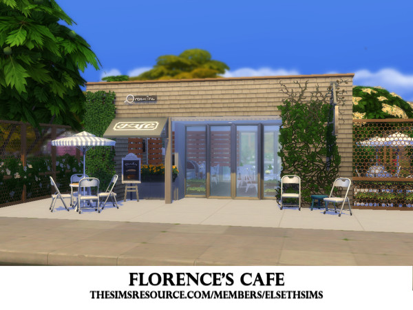 Sims 4 — Florence's Cafe by ElsethSIMS — This lot features a small modern cafe, perfect for teenage gatherings or a