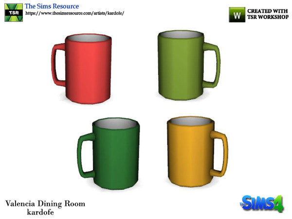 Sims 4 — kardofe_Valencia Dining Room_Mug by kardofe — Cup with three options of beautiful colors 