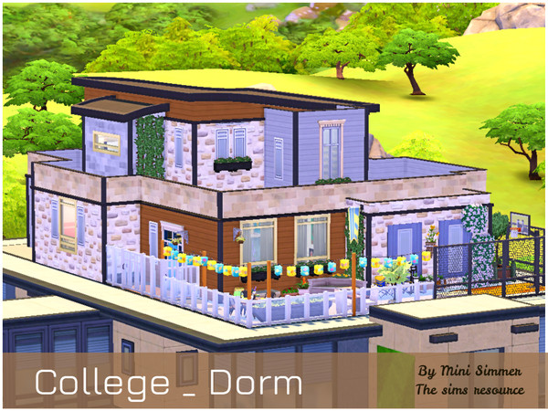 Sims 4 — College Dorm. (No CC) by Mini_Simmer — Does your Sim wants to go to live in a dorm but can't find one that is