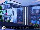 Sims 4 — Bowling Club by LeaIllai — This modern Bowling Club has everything your Sim needs to burn up the lanes! 