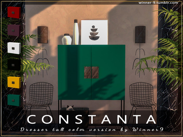 Sims 4 — Dresser tall color version by Winner9 — This is tall dresser color version from my set Constanta, you can find