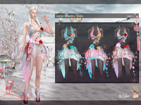 Sims 4 — DSF SET NYMPH AMORE Skirt by DanSimsFantasy — This is the skirt of the Ninfa Amore set