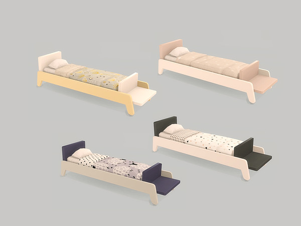 Sims 4 — Twinkle Star Kidsroom - Bed Single by ung999 — Twinkle Star Kidsroom - Bed Single Color Options : 4
