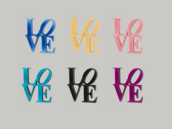 Sims 4 — Twinkle Star Kidsroom - Sculpture LOVE by ung999 — Twinkle Star Kidsroom - Sculpture LOVE Color Options : 6