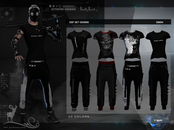 Sims 4 — DSF SET  GEN005 SHIRT by DanSimsFantasy — Futuristic outfit. This piece is the shirt of the GEN005 set.