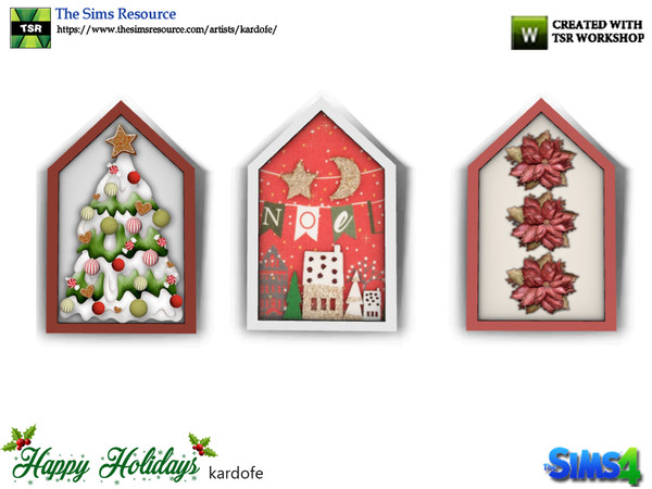 Sims 4 — kardofe_Happy Holidays_Little house by kardofe — Wall decoration in the form of a small house with Christmas
