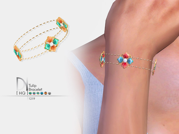Sims 4 — Tulip Bracelet by DarkNighTt — Tulip Bracelet [Right] Have 6 colors. HQ mod compatible. Hope you enjoy!