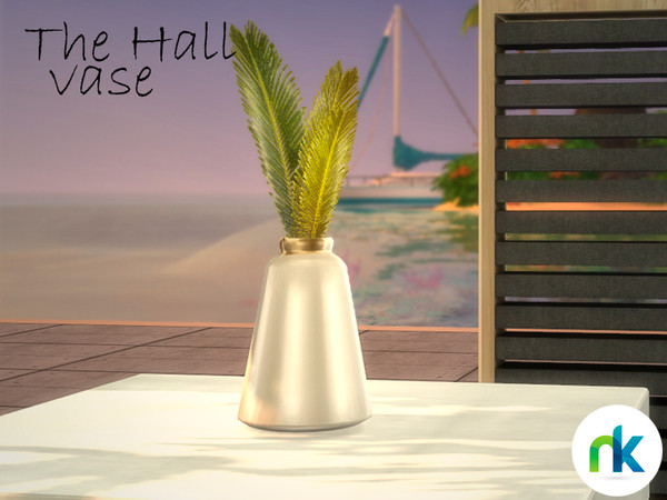 Sims 4 — Nikadema The Hall Vase by nikadema — A modern, chic vase with three palm leaves No color swatches included