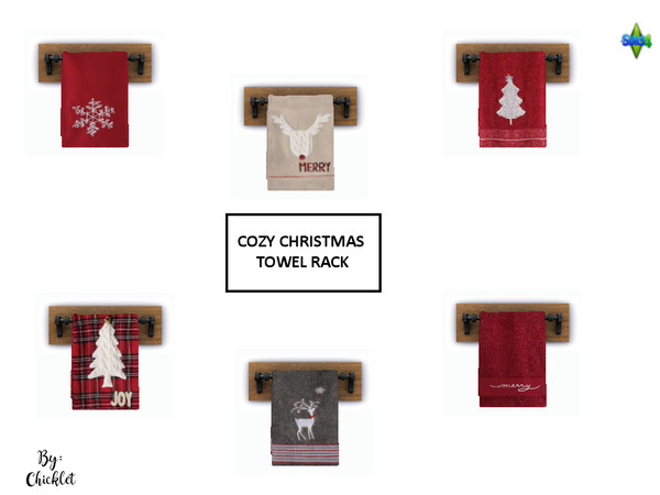 Sims 4 — Cozy Christmas Towel Racks by Chicklet — When decorating your house for the holidays, don't neglect your