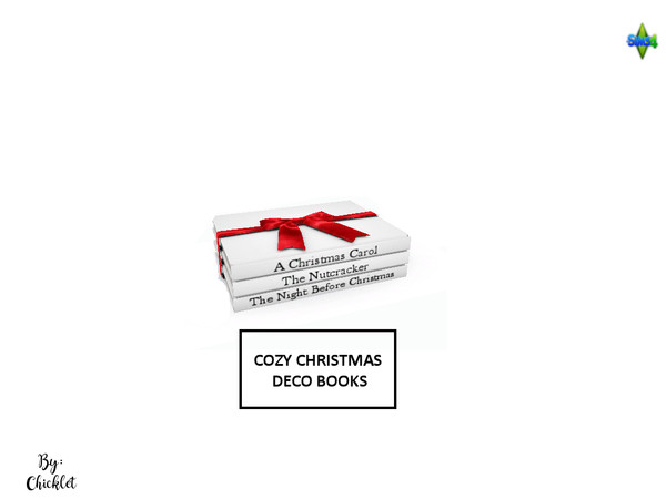 Sims 4 — Cozy Christmas Clutter - Deco Books by Chicklet — This is Part 1 of my Cozy Christmas Clutter Set Tis the Season