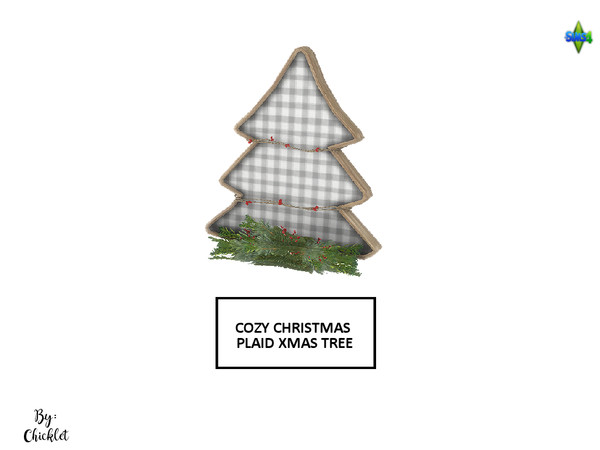 Sims 4 — Cozy Christmas Clutter - Plaid Christmas Tree by Chicklet — This is Part 2 of my Cozy Christmas Clutter Set Tis