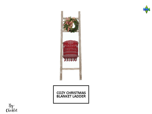 Sims 4 — Cozy Christmas Clutter - Blanket Ladder by Chicklet — This is Part 3 of my Cozy Christmas Clutter Set Tis the